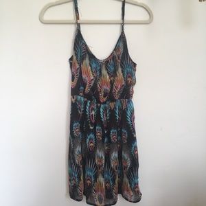 Bright feather flowy dress